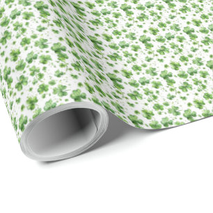 Green Shamrock Gift Wrap Wrapping Paper Irish