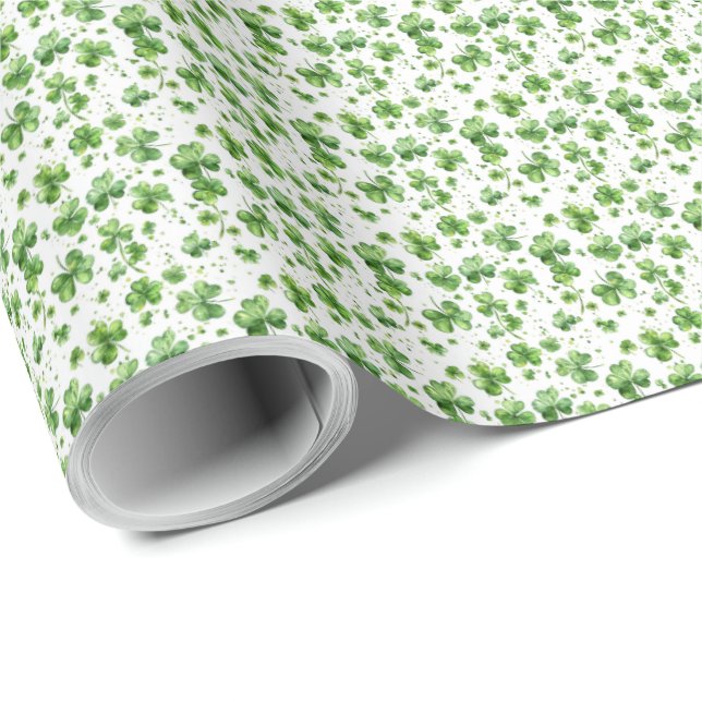 Green Shamrock Gift Wrap Wrapping Paper Irish (Roll Corner)
