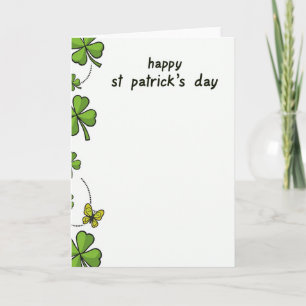 Green Shamrock Glitter Texture Card
