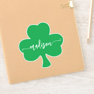Green Shamrock Handwritten Name