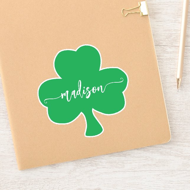 Green Shamrock Handwritten Name  (Notebook)