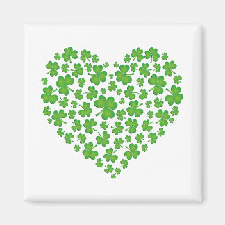Green Shamrock Heart Magnet