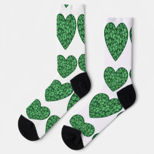 green Shamrock heart St Patrick's Day Socks