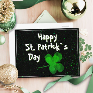 Green Shamrock Irish Happy St. Patrick`s Day Holiday Postcard