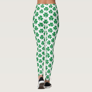 Green Shamrock pattern St Patrick's Day Leggings