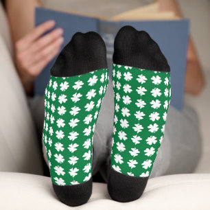 Green Shamrock Pattern St. Patrick's Day Socks