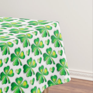 Green Shamrock Pattern Tablecloth