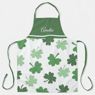 Green Shamrock patterns  St. Patrick's Day Apron