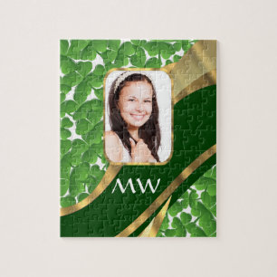 Green shamrock photo background jigsaw puzzle