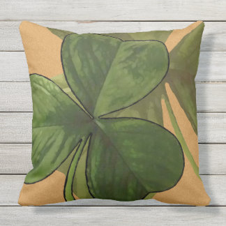 Green Shamrock Plants on Custom Colour Cushion