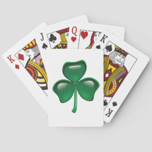 Green Shamrock Playing Cards