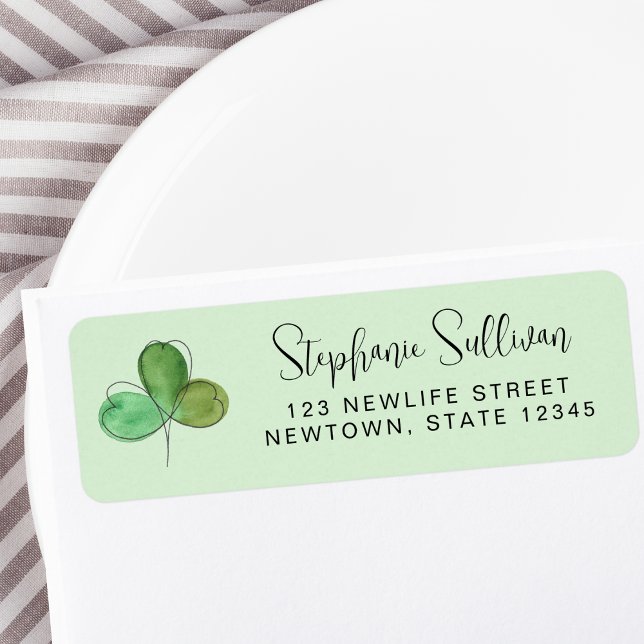 Green Shamrock Return Address Label (Creator Uploaded)
