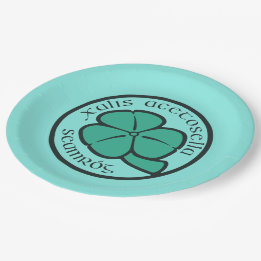 Green Shamrock Saint Patrick's Day Floral Art Paper Plate