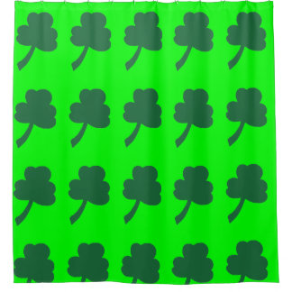 Green Shamrock Shower Curtain