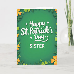Green Shamrock Sister Card