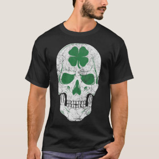 Green Shamrock Skull Irish Ireland ST PATRICKS DAY T-Shirt