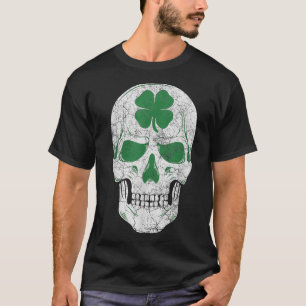 Green Shamrock Skull Irish Ireland ST PATRICKS DAY T-Shirt