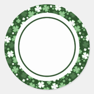 Green Shamrock, St. Patrick's Day Classic Round Sticker