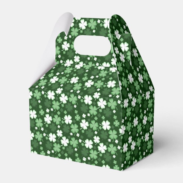 Green Shamrock, St. Patrick's Day Favour Box (Front Side)