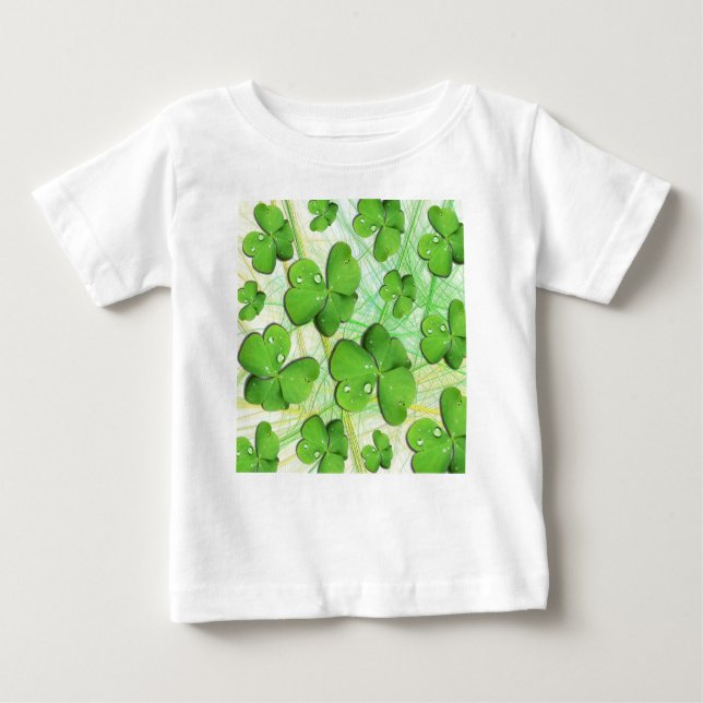 Green Shamrock St Patrick's Day Infant T-Shirt (Front)