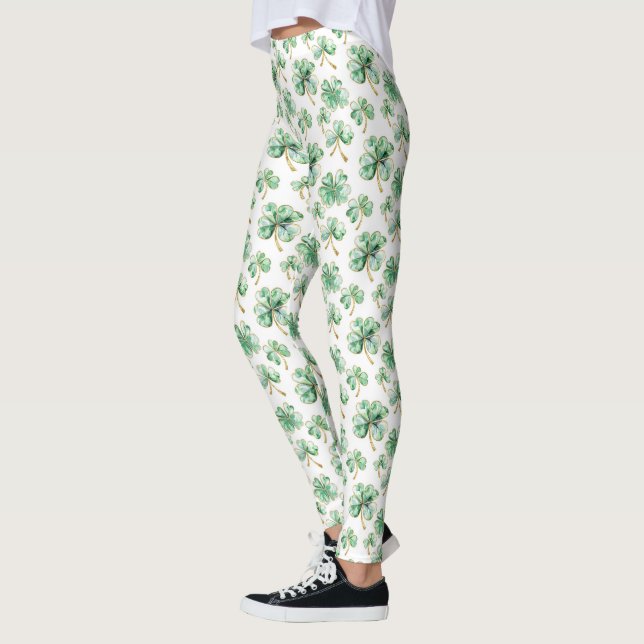 Green Shamrock St. Patrick's Day Leggings (Left)