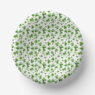 Green Shamrock St. Patricks Day Paper Plate