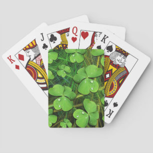 Green Shamrock St Patrick's Day Playing Cards