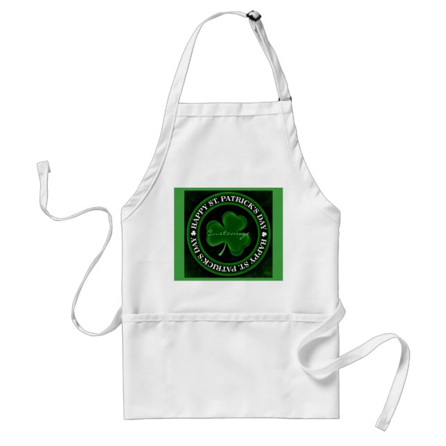 green Shamrock St Patrick's Day Standard Apron (Front)