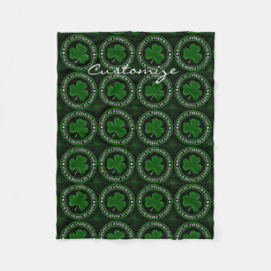 green Shamrock St Patrick's Day Thunder_Cove Fleece Blanket