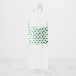 Green Shamrock St Patrick's Day Water Bottle Label