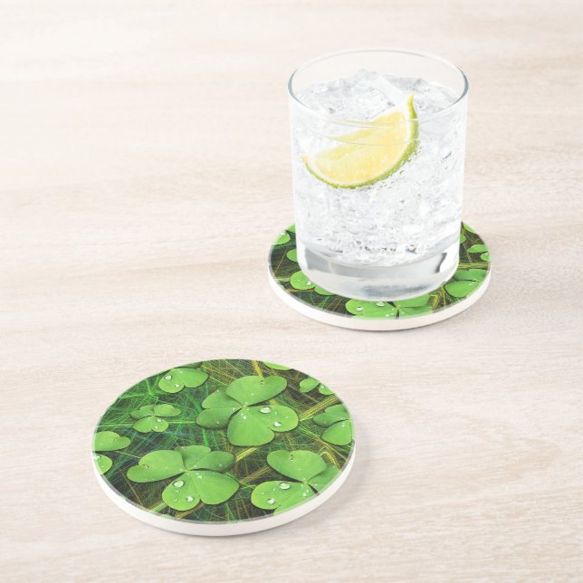 Green Shamrock St Patrick's iPhone 5 Case-Mate Coaster (Side)