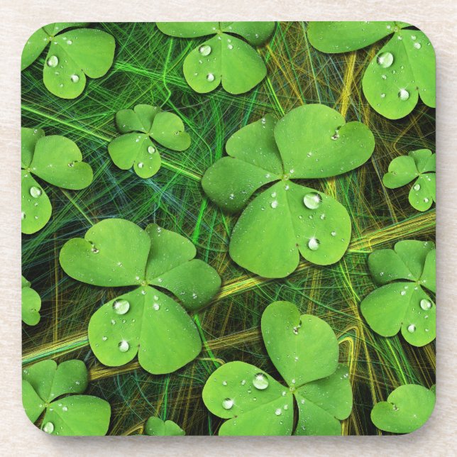 Green Shamrock St Patrick's iPhone 5 Case-Mate Coaster (Front)