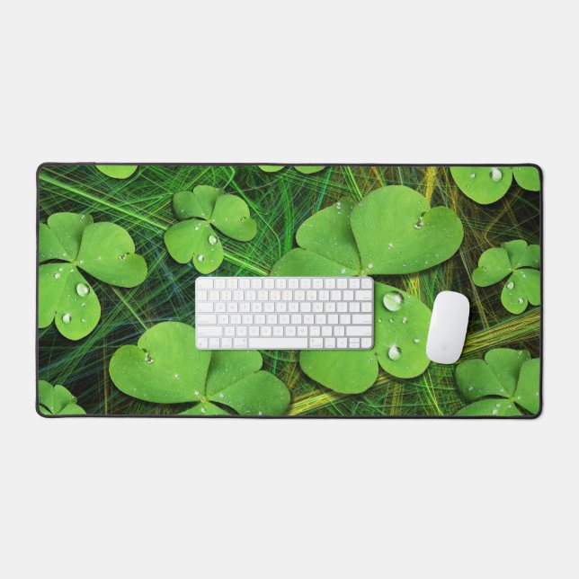 Green Shamrock St Patrick's iPhone 5 Case-Mate Desk Mat (Keyboard & Mouse)