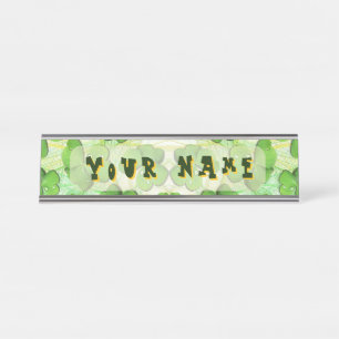Green Shamrock St Patrick's iPhone 5 Case-Mate Desk Name Plate