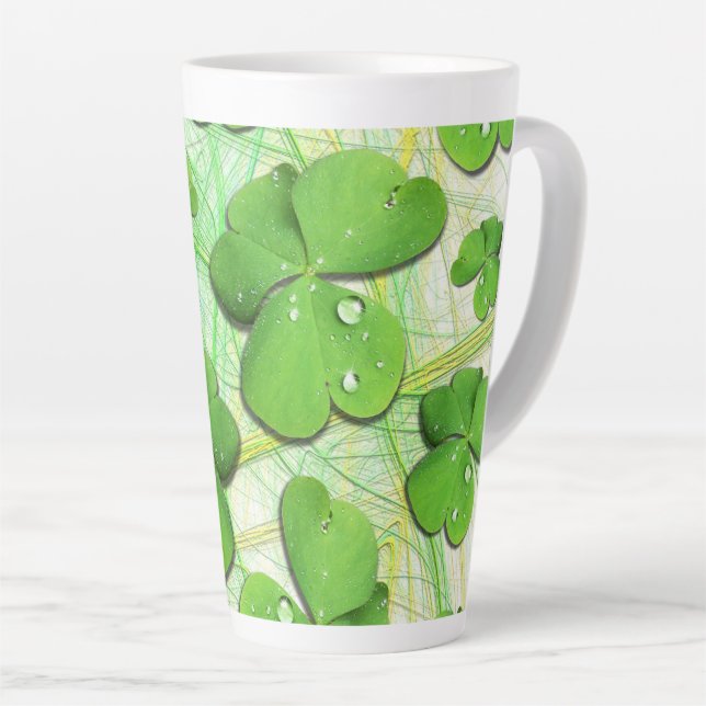 Green Shamrock St Patrick's iPhone 5 Case-Mate Latte Mug (Right Angle)