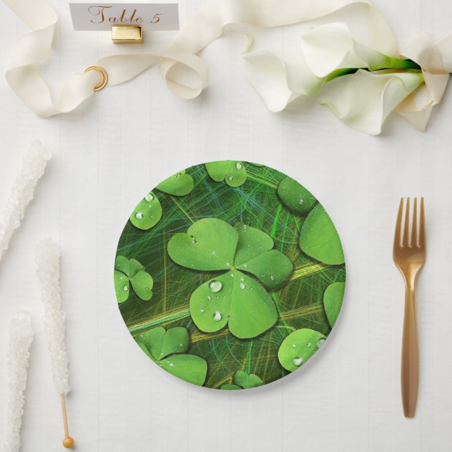 Green Shamrock St Patrick's iPhone 5 Case-Mate Paper Plate (Wedding)