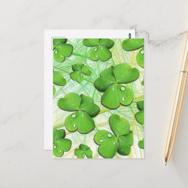 Green Shamrock St Patrick's iPhone 5 Case-Mate Postcard (Front/Back In Situ)