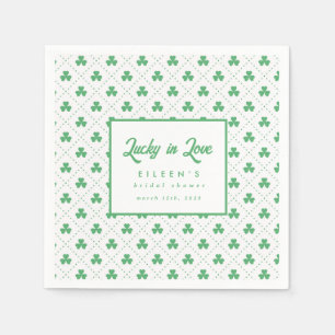 Green Shamrock St. Patrick's Irish Bridal Shower Napkin