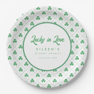 Green Shamrock St. Patrick's Irish Bridal Shower Paper Plate