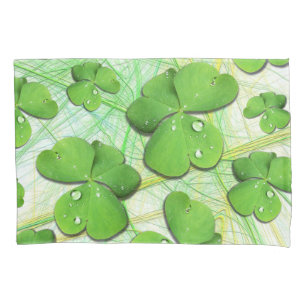 Green Shamrock St Patrick's Pillowcase