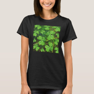 Green Shamrock St Patrick's Women's Black T-Shirt