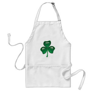 Green Shamrock Three-Leaf Clover Standard Apron