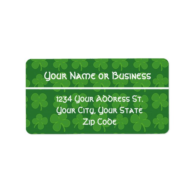 Green Shamrocks Address Label (Front)