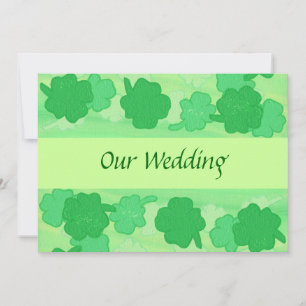 Green Shamrocks Collage,  Wedding Invitations