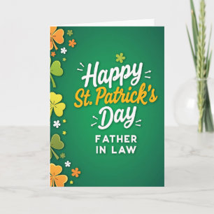 Green Shamrocks Father In Law Card