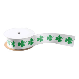 Green Shamrocks for St Patrick's Day Satin Ribbon