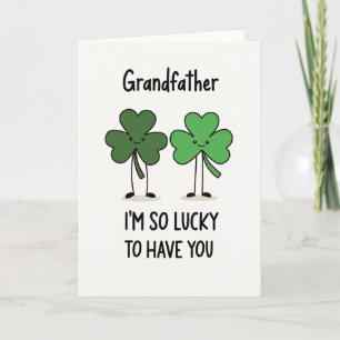 Green Shamrocks Grandfather Card
