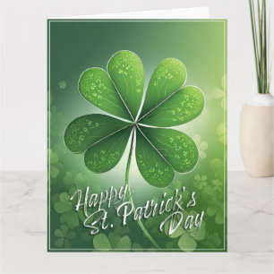 Green Shamrocks Happy St. Patrick's Day (8) c Card
