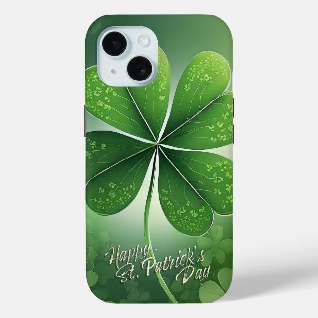 Green Shamrocks Happy St. Patrick's Day (8) c Case-Mate iPhone Case (Back)