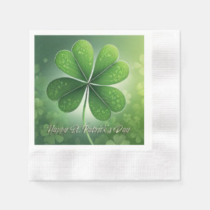 Green Shamrocks Happy St. Patrick's Day (8) c Napkin